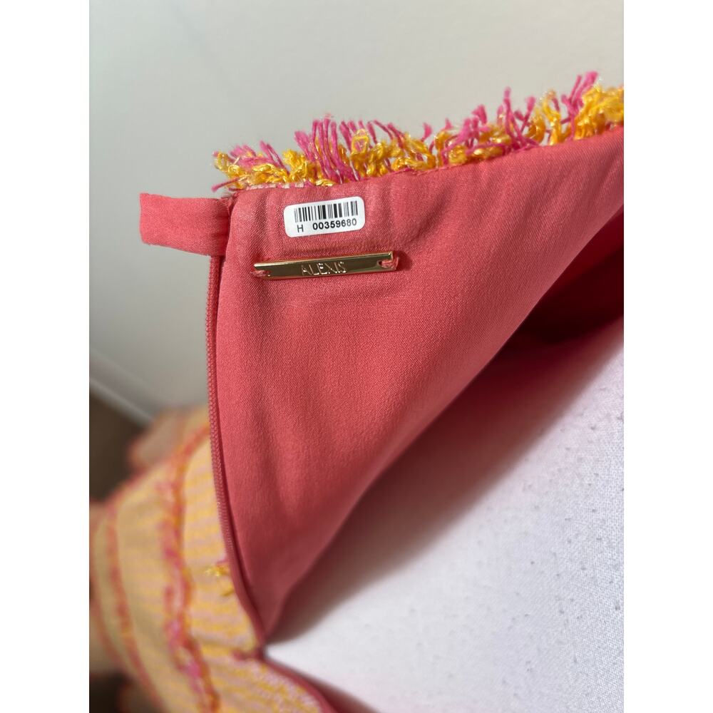 Alexis Pink Yellow Betine Tweed Midi Dress Sz S - Picture 5 of 6